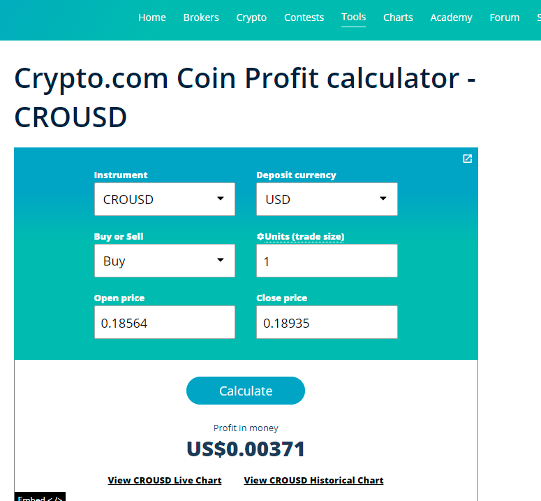 Crypto.com profit calculator 