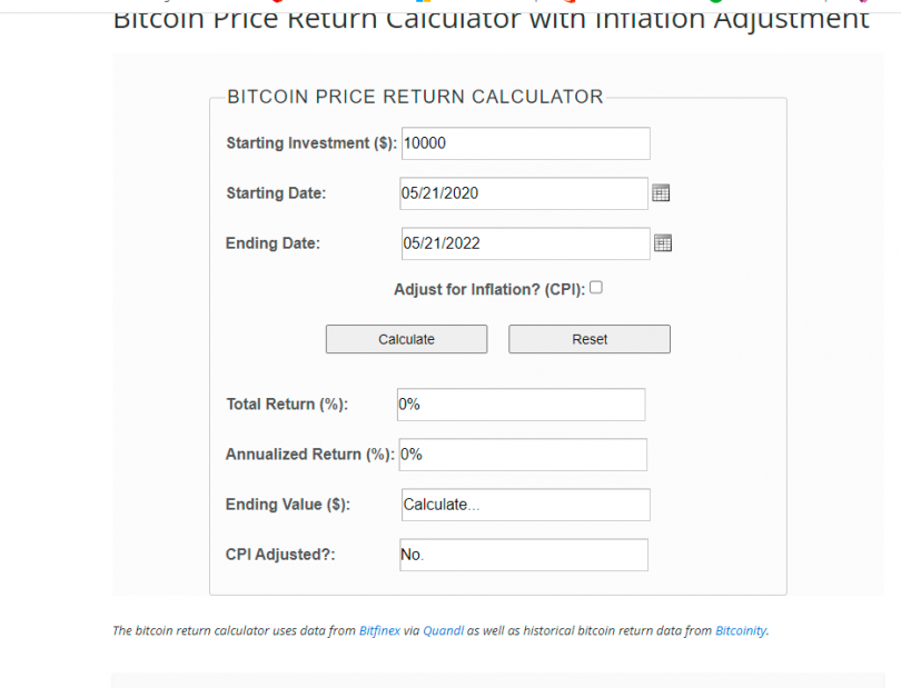 crypto currency investment calculator