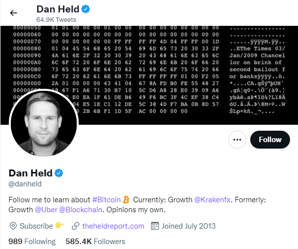 Dan Held Blockchain Influencer