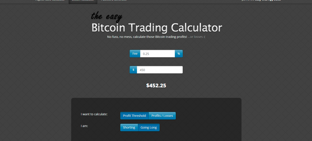 Easy Bitcoin calculator