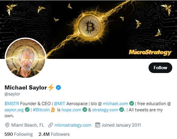 Michael Saylor on Twitter