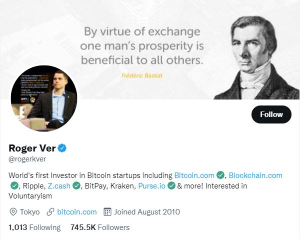 Roger Ver on Twitter
