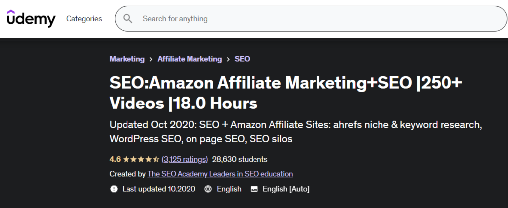 Amazon Affiliate Marketing+SEO Course