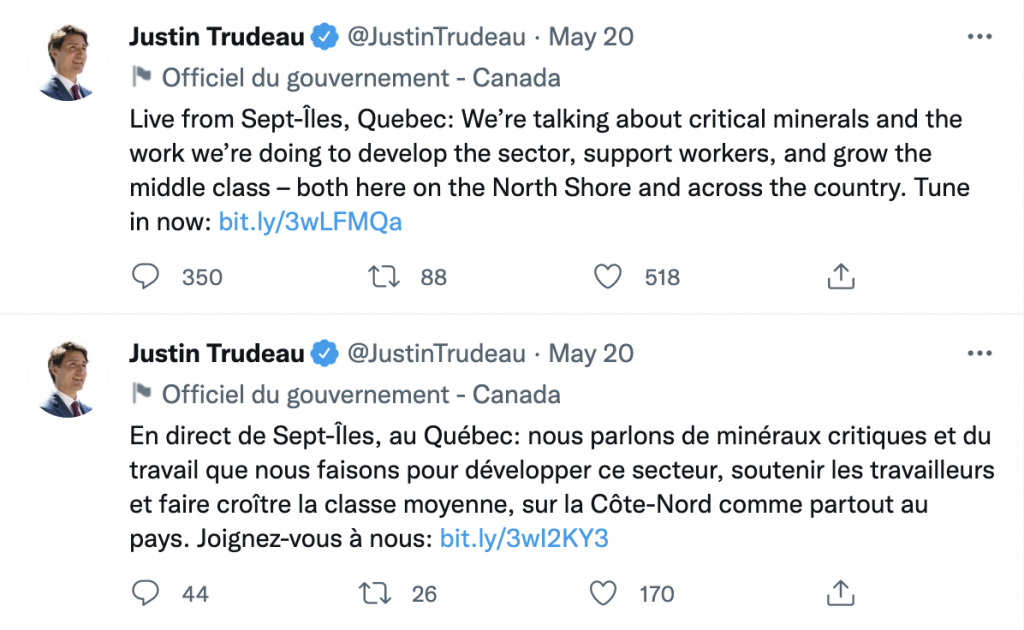 Justin Trudeau twitter
