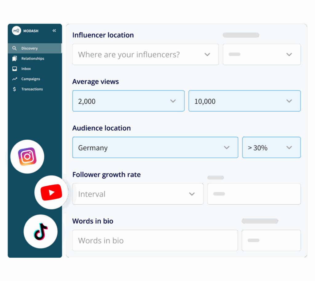 Influencer Search Tools Modash