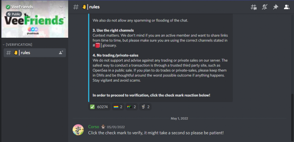 The VeeFriends Discord group