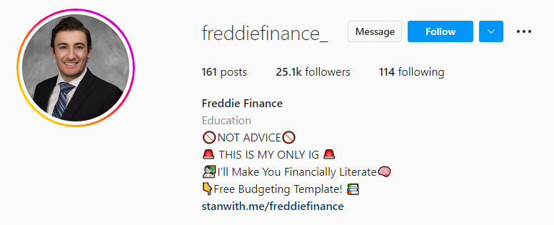 Freddie Finance Instagram Crypto Influencer