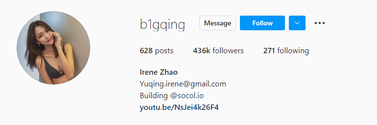 Irene Zhao Instagram Crypto Influencer
