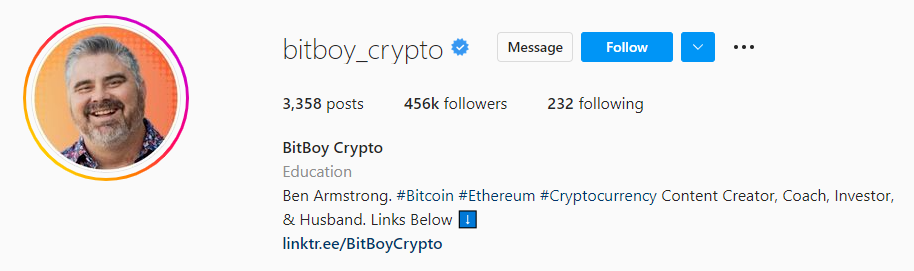 BitBoy Crypto Instagram Crypto Influencer