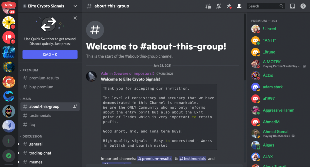 discord server for cryptocurrency announcements