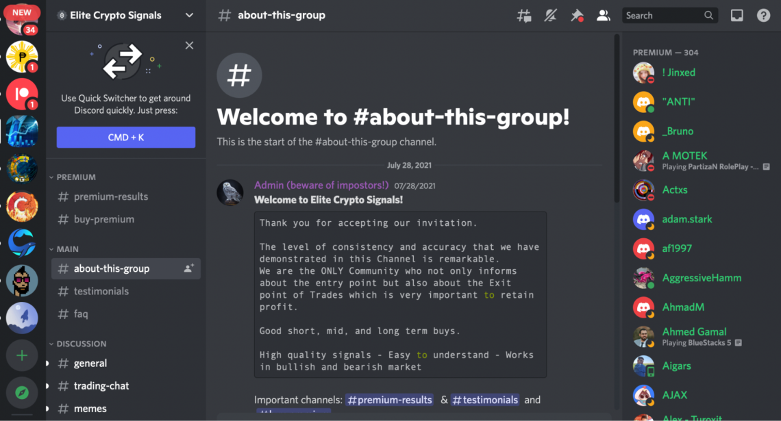 crypto signals group discord