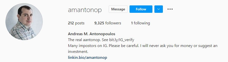 Andreas Antonopoulos Instagram Crypto Influencer