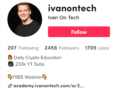 @ivanontech TikTok Crypto Influencer