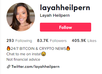 @layahheilpern TikTok Crypto Influencer