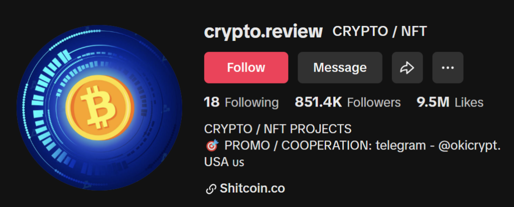 CRYPTO / NFT TikTok page