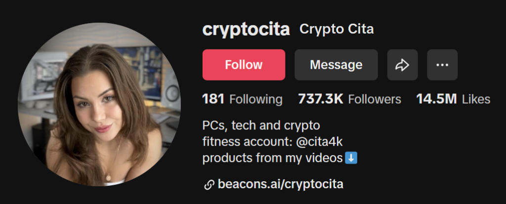 Cryptocita Alina Pak TikTok