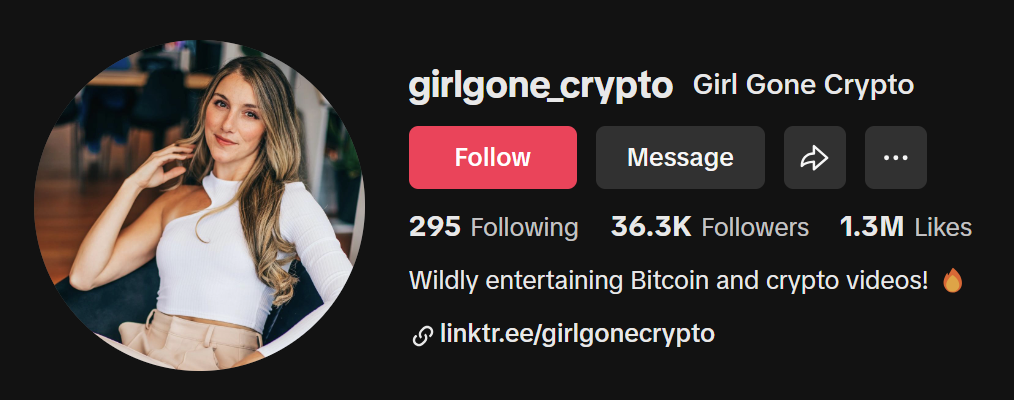 Girl Gone Crypto TikTok Influencer