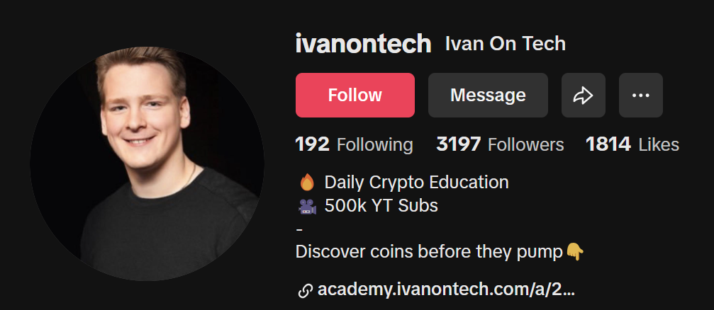 Ivan On Tech Crypto Influencer