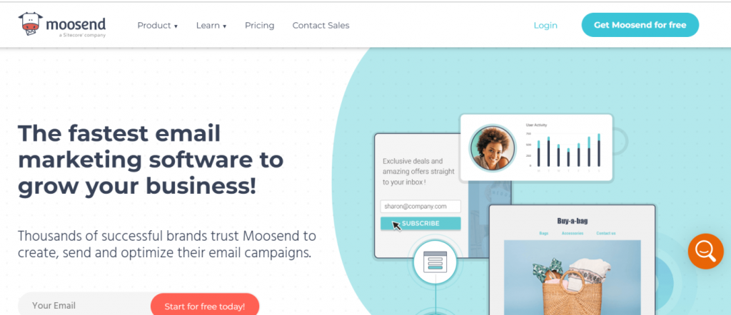 Moosend email marketing software tool