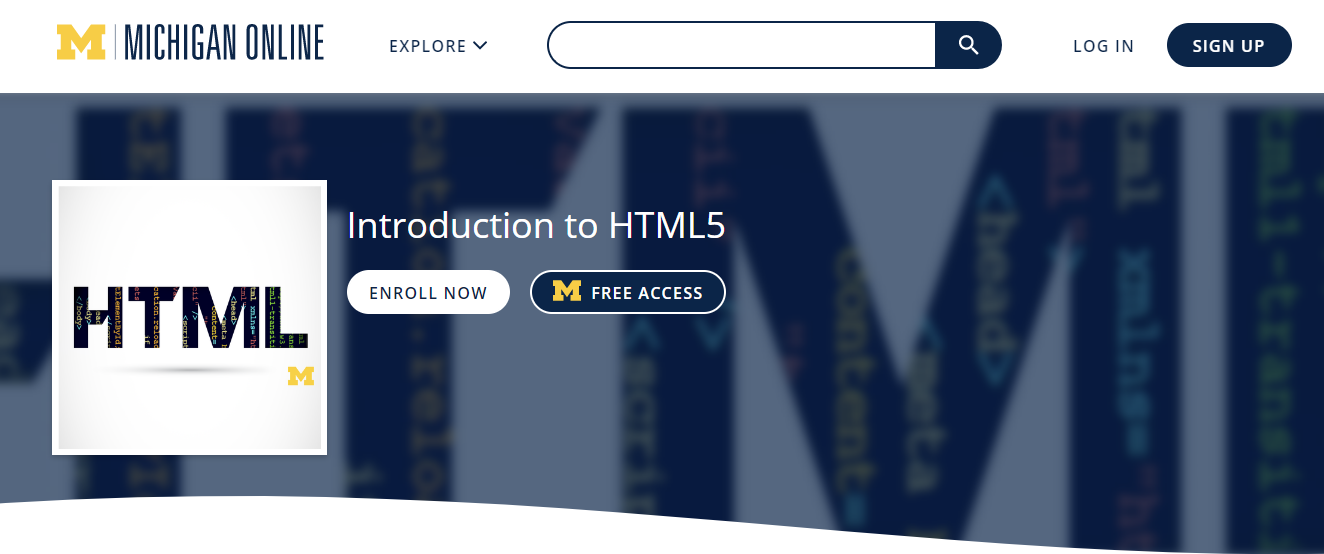 Introduction to HTML5 (Michigan Online)