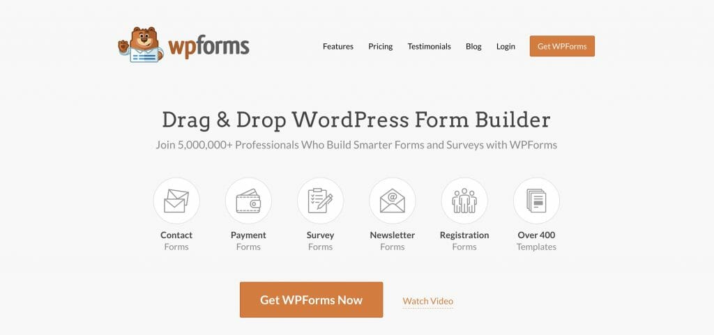 WPForm built-in form builder to your WordPress website
