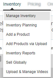 Click on “Manage Inventory” in the “Inventory” tab