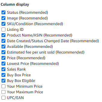 Select “Buy Box Eligible” from the list displayed