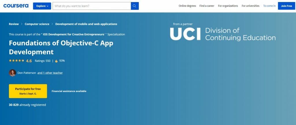 Foundations of Objective-C App Development Coursera