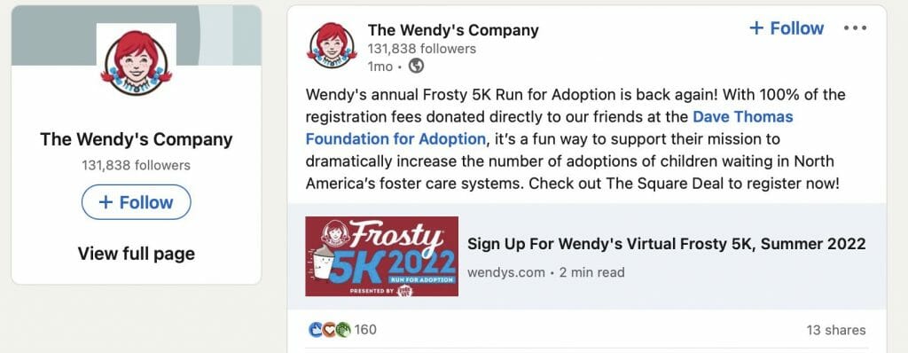 Wendy’s  social responsibility company
