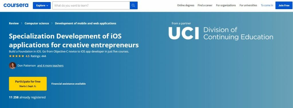 iOS App Development for Creative Entrepreneurs Coursera