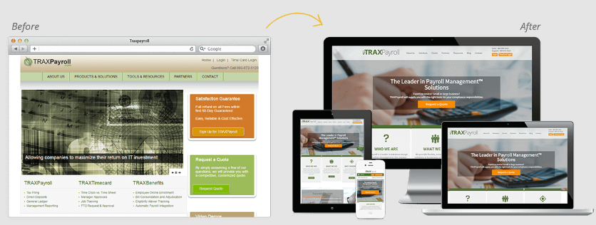 TRAXPayroll website redesign 