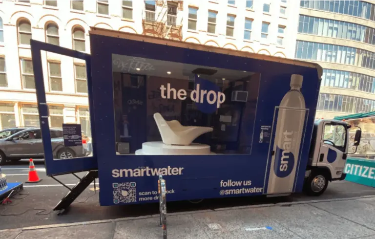 Viral Nation’s use of a truck as smartwater advertising 