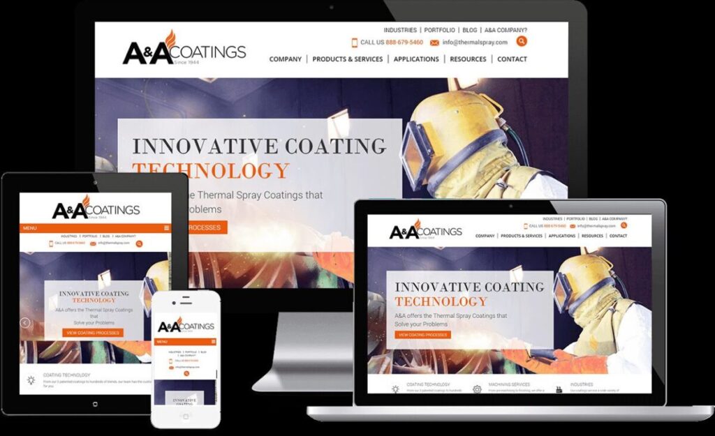 A&A Coatings new website 