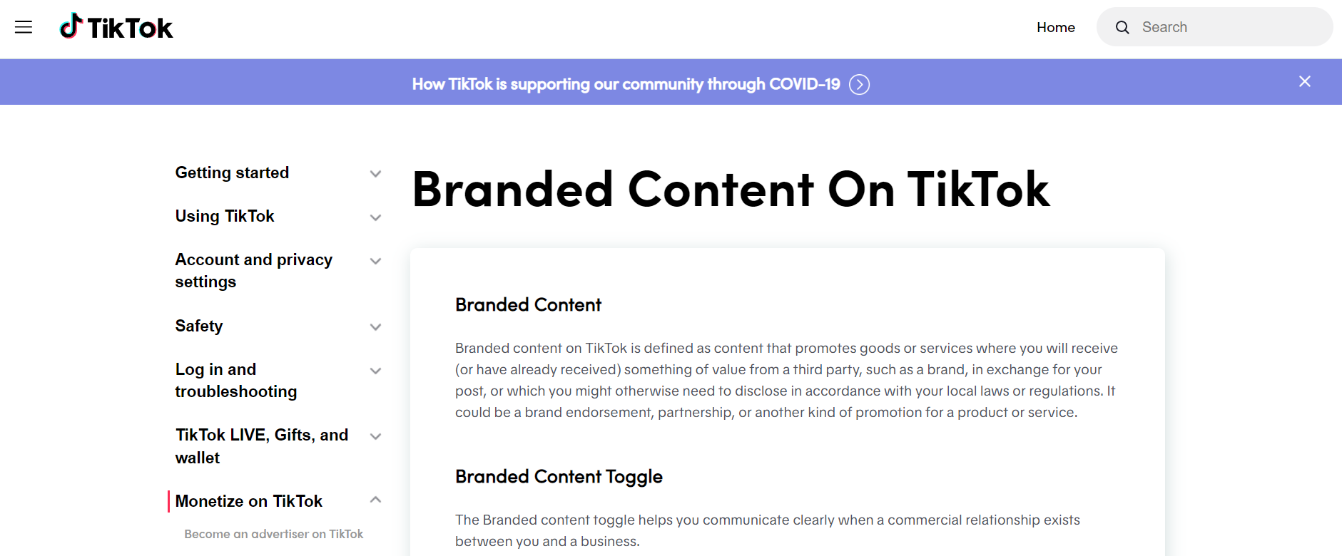 TikTok Branded Content Toggle