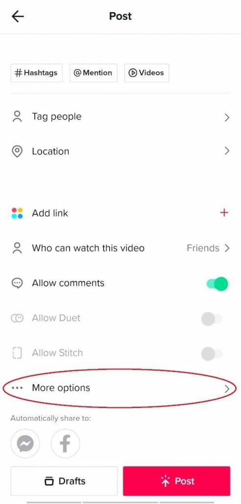 tiktok branded content - More options