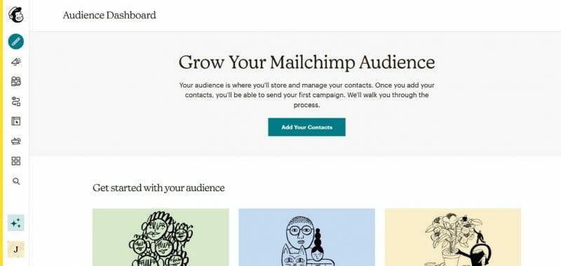 Mailchimp audience dashboard