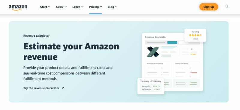 Fulfillment by Amazon Revenue Calculator