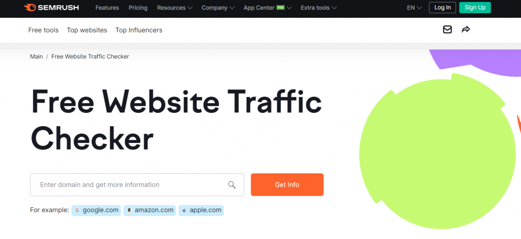 SEMrush Website Traffic Checker