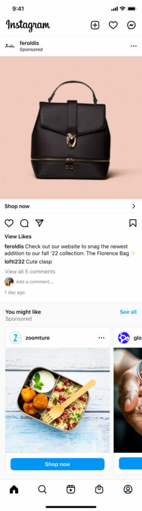 Instagram ad / search new products