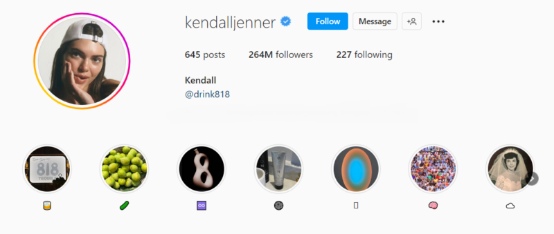 Kendall Jenner instagram