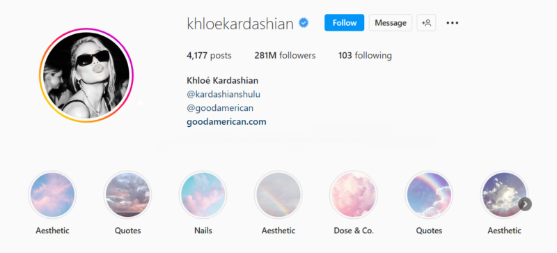 Khloe Kardashian instagram influencer