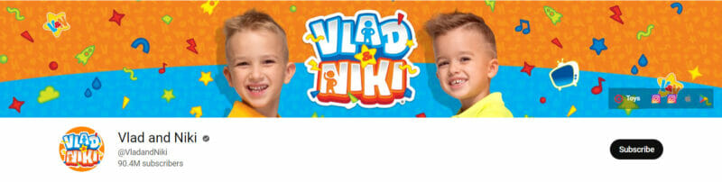 Vlad and Niki youtube channel