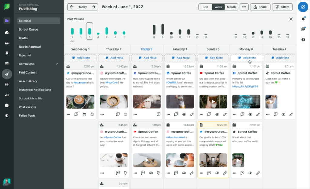 Sprout Social scheduling