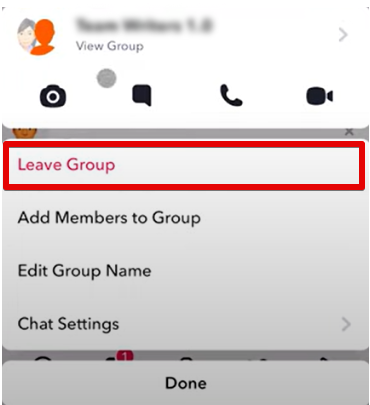 Leave Group button