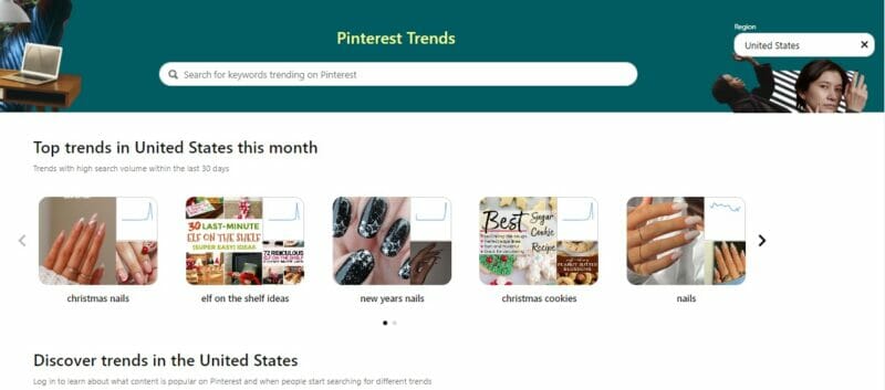 Pinterest Trends Webpage