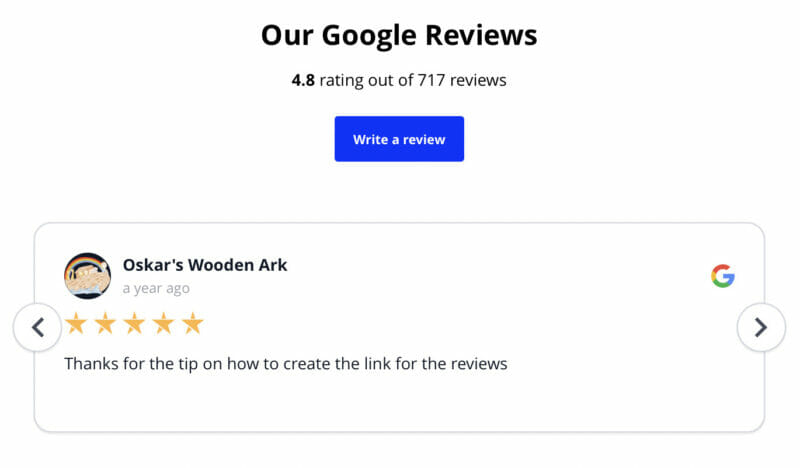 Embed Social google review