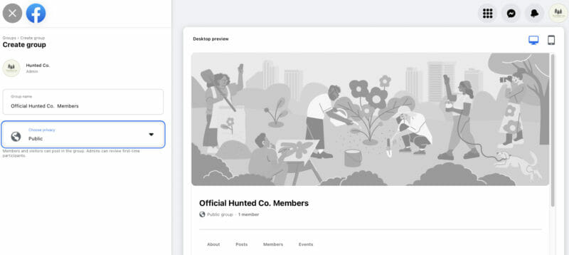 Facebook group customization