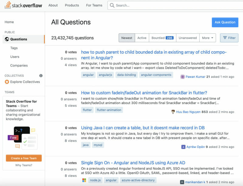 Stack Overflow social platform