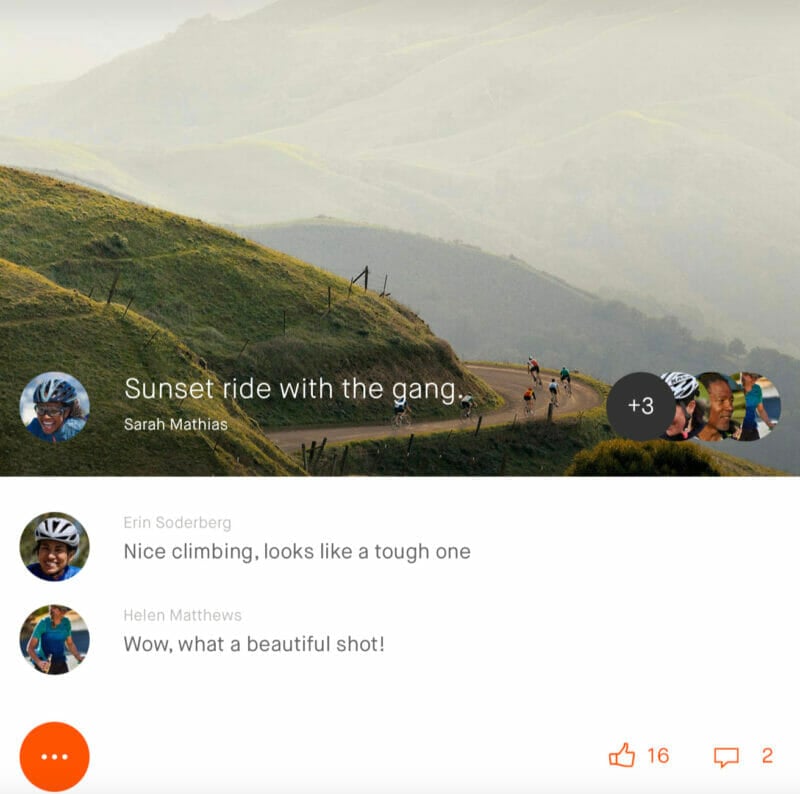 Strava social networking platform