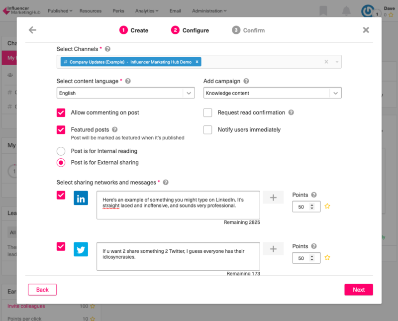 Configure post Haillo